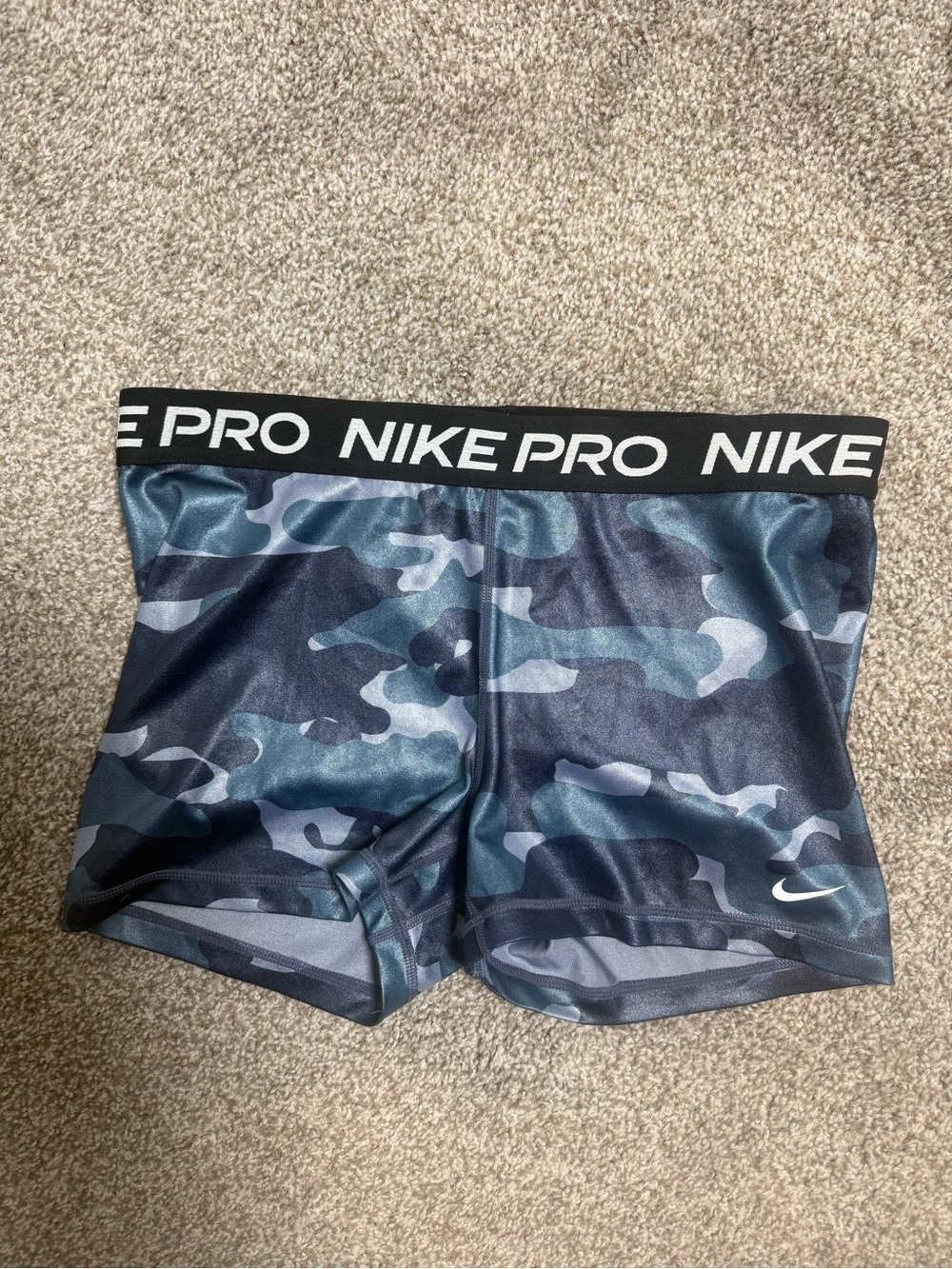 Nike Pro Women’s Blue Camo Compression Shorts